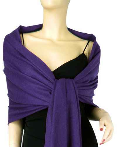 Silk Mix Pashmina, 70 Percent Pashmina, 30 Percent Silk, Old Style, Royal Purple