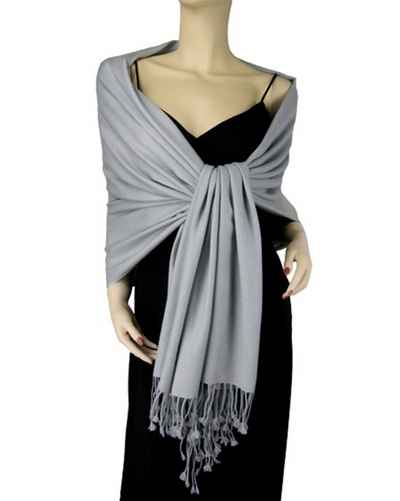 Silk Mix Pashmina, 70 Percent Pashmina, 30 Percent Silk, Old Style, Silver Grey 2 2