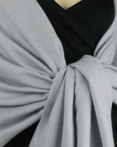 Silk Mix Pashmina, 70 Percent Pashmina, 30 Percent Silk, Old Style, Silver Grey 2 2