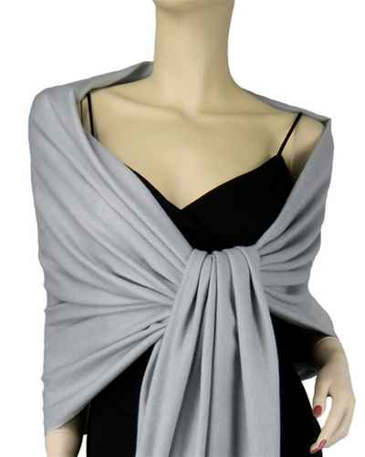 Silk Mix Pashmina, 70 Percent Pashmina, 30 Percent Silk, Old Style, Silver Grey 2 2