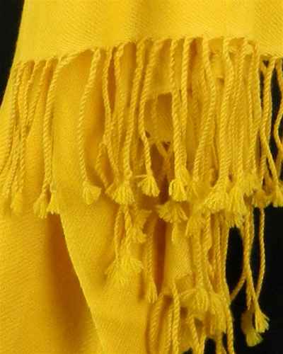 Silk Mix Pashmina, 70 Percent Pashmina, 30 Percent Silk, Old Style, Yellow 3 Ply 2