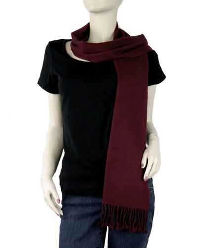 Pashmina Muffler, Nepali Pashmina Scraf, Four-ply Wool, Burgundy