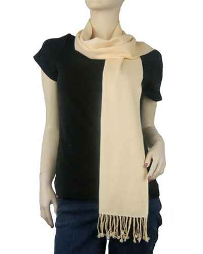 Pashmina Muffler, Nepali Pashmina Scraf, Four-ply Wool, Champagne
