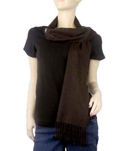Pashmina Muffler, Nepali Pashmina Scraf, Four-ply Wool, Dark Chocolate