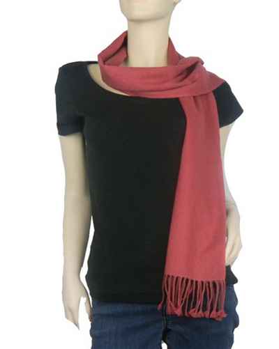 Pashmina Muffler, Nepali Pashmina Scraf, Four-ply Wool, Earth Red
