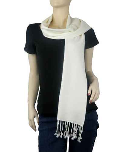 Pashmina Muffler, Nepali Pashmina Shawl, Four-ply Wool, Color White