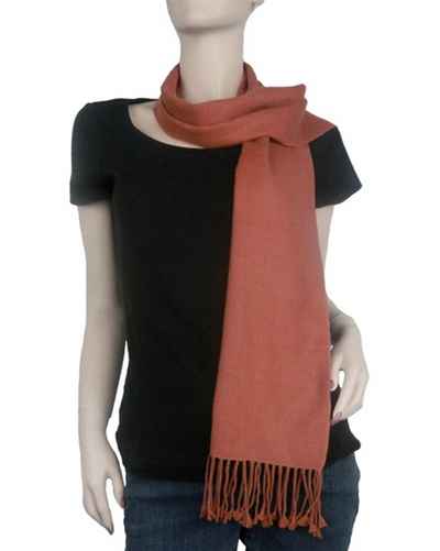 Pashmina Muffler, Nepali Pashmina Scraf, Four-ply Wool, Persimmon