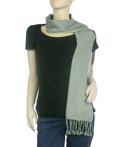 Pashmina Muffler, Nepali Pashmina Scraf, Four-ply Wool, Sage Green