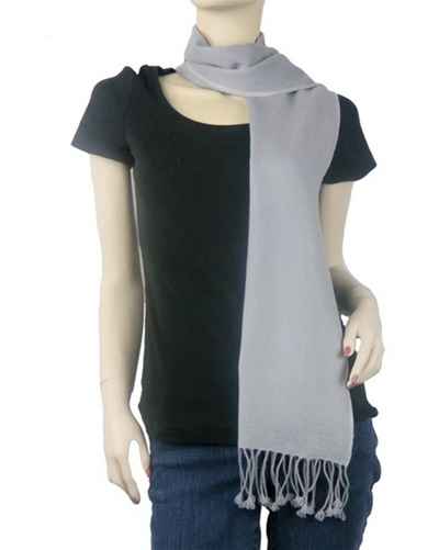 Pashmina Muffler, Nepali Pashmina Scraf, Four-ply Wool, Silver Grey