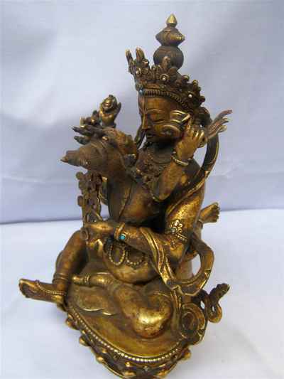 Avalokiteshvara, Chenrezig Statue, [full Gold Plated], [antique Finishing], [old Post], [remakable]