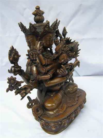 Copper Statue Of Guhyasamaja [chocolate Oxidation], [old Post]
