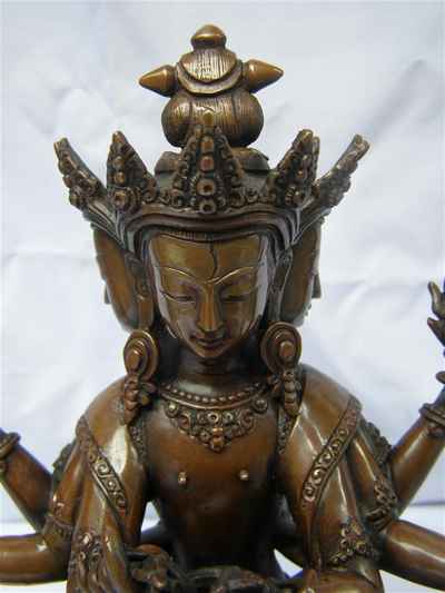 Copper Statue Of Guhyasamaja [chocolate Oxidation], [old Post]