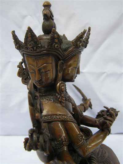 Copper Statue Of Guhyasamaja [chocolate Oxidation], [old Post]