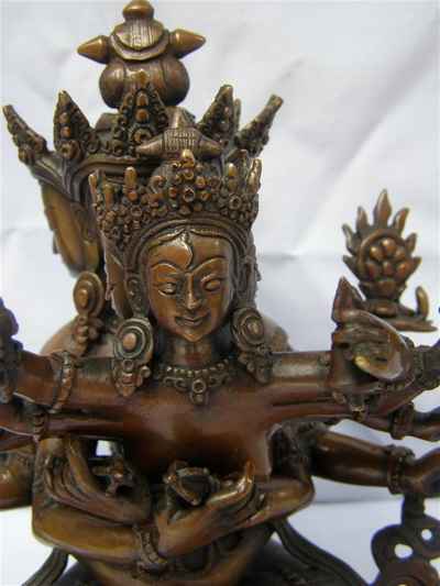 Copper Statue Of Guhyasamaja [chocolate Oxidation], [old Post]