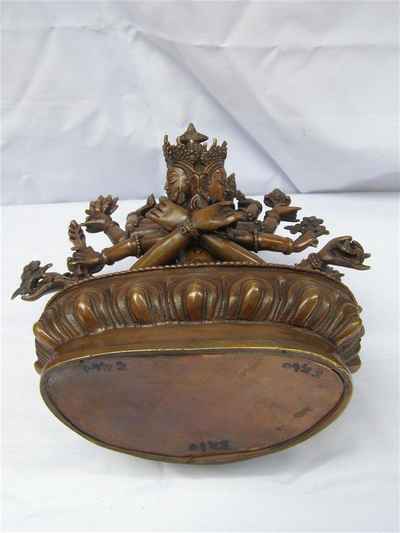 Copper Statue Of Guhyasamaja [chocolate Oxidation], [old Post]