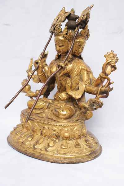 Dhoja Devi Sitatapatra - Umbrella Goddess - Dugar, Statue, [full Gold Plated], [antique Finishing], [sold]