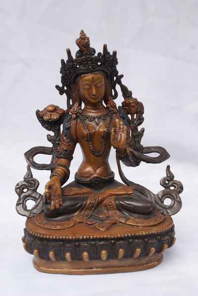 White Tara Statue, [double Color Oxidize], [old Post], [remakable]