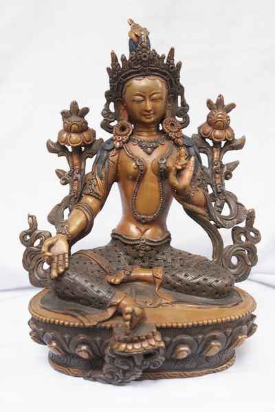 White Tara Statue, [double Color Oxidize], [old Post], [remakable]