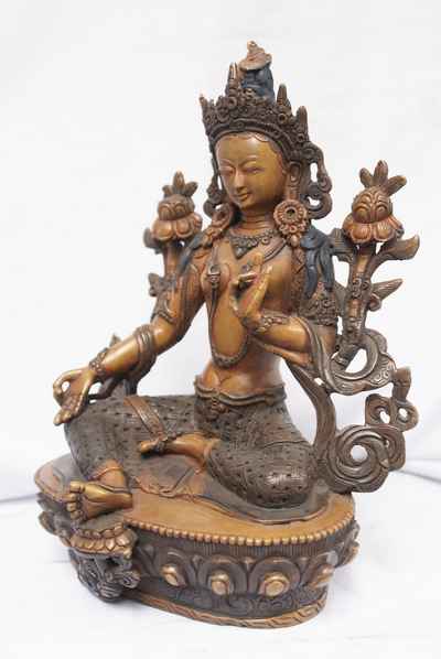 White Tara Statue, [double Color Oxidize], [old Post], [remakable]