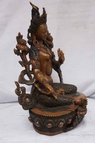 White Tara Statue, [double Color Oxidize], [old Post], [remakable]