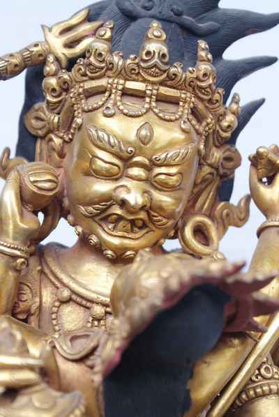 Mahakala - Four Arm [full Gold Plated], [old Post], [remakable]