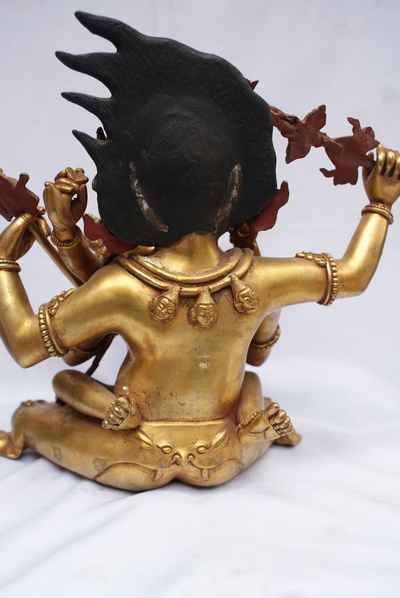 Mahakala - Four Arm [full Gold Plated], [old Post], [remakable]