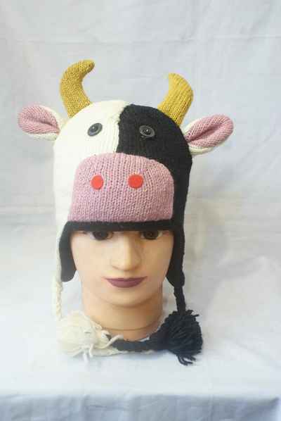 Cow Woolen Cap