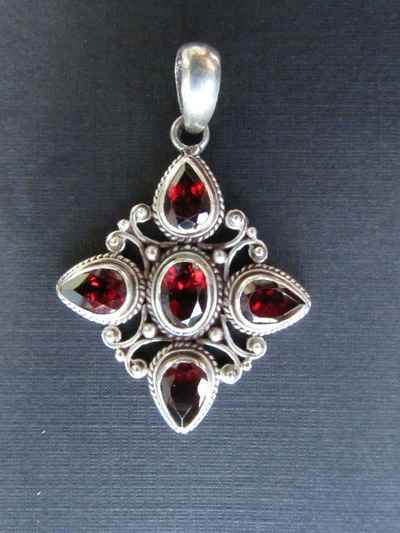 Faceted Garnet Pendant