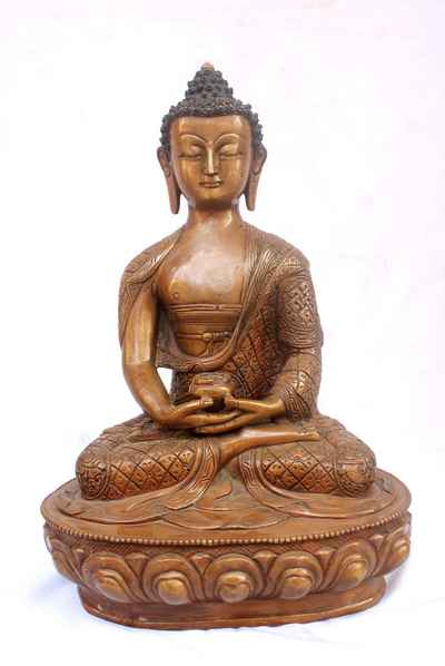 Amitabha Buddha Statue, [chocolate Oxidize], [old Post], [remakable]