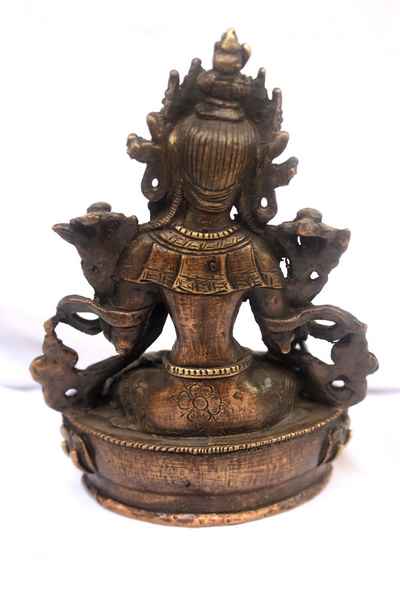 White Tara Statue, [black Oxidized], [old Post], [remakable]