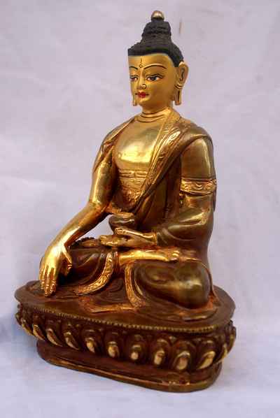 [best Price], Shakyamuni Buddha Statue, [partly Gold Plated], [painted Face], For A Gift, Altars And Buddhist Ritual