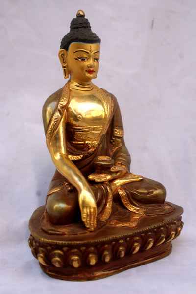 [best Price], Shakyamuni Buddha Statue, [partly Gold Plated], [painted Face], For A Gift, Altars And Buddhist Ritual