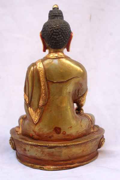 [best Price], Shakyamuni Buddha Statue, [partly Gold Plated], [painted Face], For A Gift, Altars And Buddhist Ritual