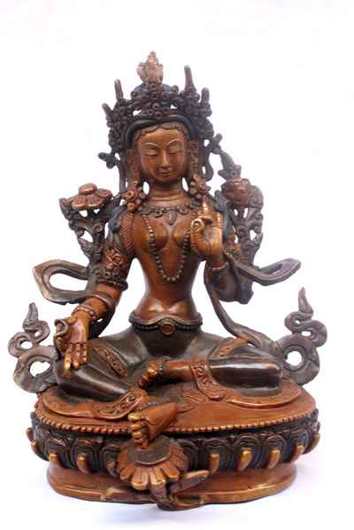 Green Tara Statue, [double Color Oxidize], [old Post], [remakable]