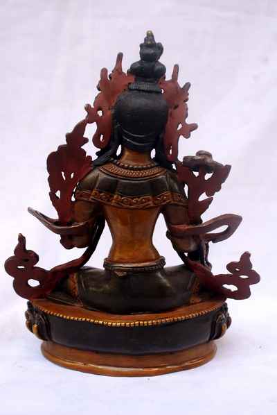 Green Tara Statue, [double Color Oxidize], [old Post], [remakable]