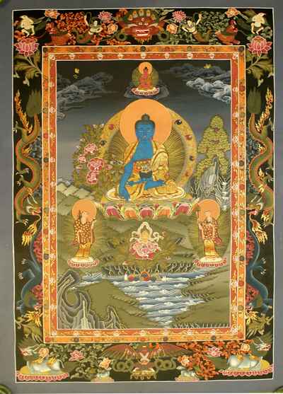Medicine Buddha Thangka In Newai Style