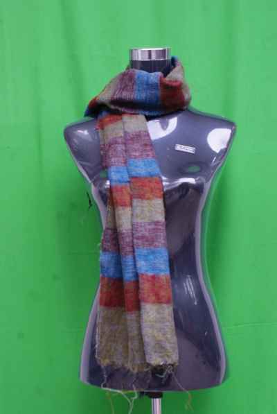 Yak Wool Muffler, Nepali Acrylic Hand Loom Muffler, Striped