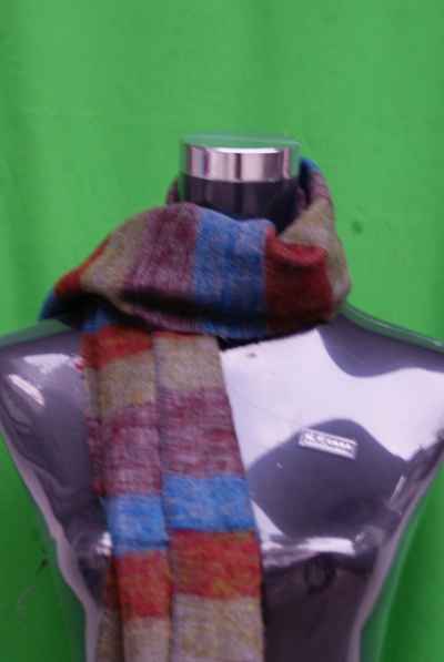 Yak Wool Muffler, Nepali Acrylic Hand Loom Muffler, Striped
