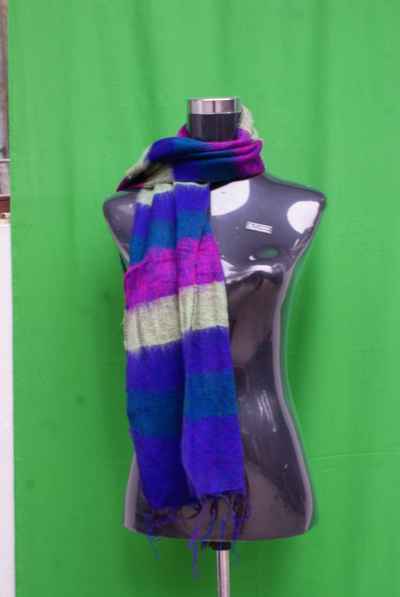 Yak Wool Muffler, Nepali Acrylic Hand Loom Muffler, Striped