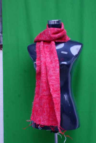 Yak Wool Muffler, Nepali Acrylic Hand Loom Muffler, [red]