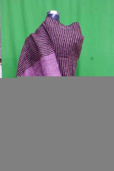 Yak Wool Shawl, Nepali Acrylic Hand Loom Shawl, Small Stripe