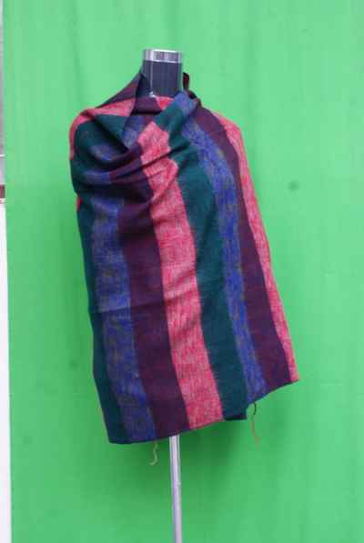 Yak Wool Shawl, Nepali Acrylic Hand Loom Shawl, In Large Strip