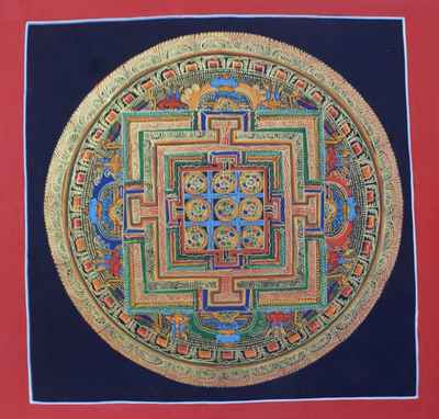 Nine Planet Student Square Mandala Thangka, [student Mandala]
