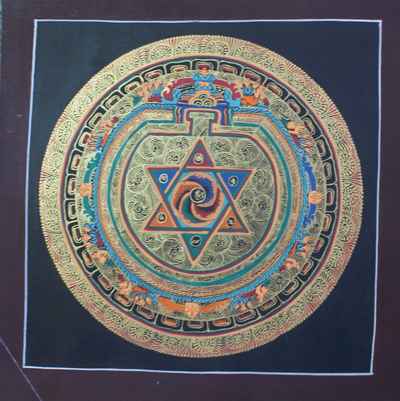 Om Student Square Mandala Thangka, [student Mandala]