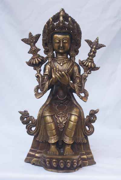 Maitreya Buddha Statue, [chocolate Oxidize], [old Post], [remakable]