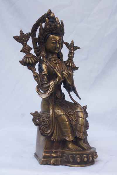 Maitreya Buddha Statue, [chocolate Oxidize], [old Post], [remakable]