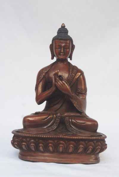Virochana Buddha Statue, [chocolate Oxidize], [old Post], [remakable]