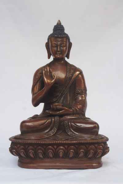 Amoghasiddhi Buddha Statue, [chocolate Oxidize], [old Post], [remakable]