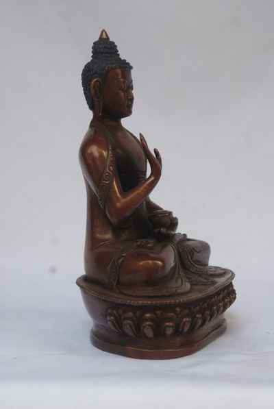 Amoghasiddhi Buddha Statue, [chocolate Oxidize], [old Post], [remakable]
