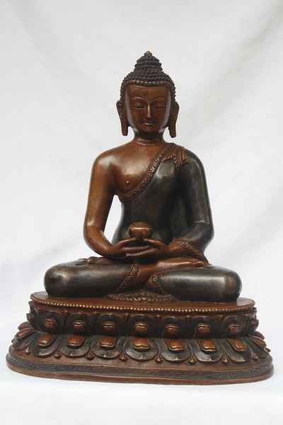 Amitabha Buddha Statue, [double Color Oxidize], [old Post], [remakable]